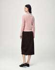 EP YAYING Light Color Cashmere Colorblock Trim Zip Pullover