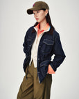 EP YAYING Vintage Relaxed Washed Denim Jacket