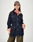 EP YAYING Vintage Relaxed Washed Denim Jacket