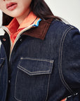 EP YAYING Vintage Relaxed Washed Denim Jacket
