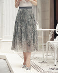 YAYING Embroidered Pleated Skirt