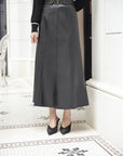 YAYING High-Waisted Leather Skirt