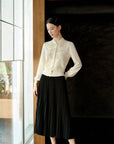 YAYING A-Line Pleated Midi Skirt