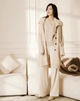 EP YAYING Undyed Cashmere Textured V-Neck Knit Vest