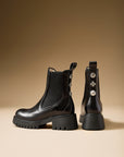 EP YAYING Ethnic Style Buckle Detail Thick-Soled Chelsea Boots