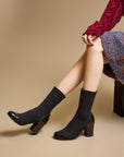EP YAYING Round Toe Knitted Stretch Sock Boots