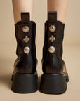 EP YAYING Ethnic Style Buckle Detail Thick-Soled Chelsea Boots