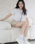 EP YAYING Chunky Sole White Knit Sneakers EAKAOXC02AW