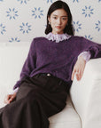EP YAYING Embroidered Mohair & Silk Cardigan