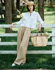 EP YAYING Loose Linen Wide-Leg Pants EGKEH6425AE