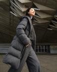 EP YAYING Wool-Blend Long Down Coat EGKIWY922AC
