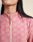 EP YAYING Women’s Outdoor Sport Stretch Waist‑Cinched Printed Knit Jacket EGLAA1315A