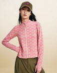 EP YAYING Women’s Outdoor Sport Stretch Waist‑Cinched Printed Knit Jacket EGLAA1315A