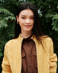 EP YAYING Cable‑Knit Textured Knit Jacket EGLIR9129A