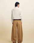 EP YAYING Double‑Faced Fleece Color‑Block Stand‑Collar Sweatshirt EGLIA5203A