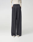 YAYING Twill Wool Straight-Leg Pants EPLAW6408A