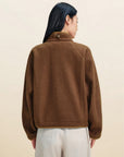EP YAYING Wool‑Brushed Color‑Blocked Warm Jacket EGLIW1305B