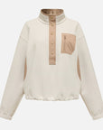 EP YAYING Double‑Faced Fleece Color‑Block Stand‑Collar Sweatshirt EGLIA5203A