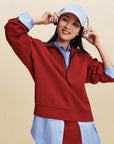 EP YAYING Double‑Faced Fleece Sport‑Style Stand‑Collar Sweatshirt EGLIA5205A
