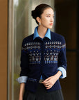 EP YAYING Folk Jacquard Cashmere Knit Cardigan EGLAG9195A