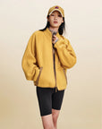 EP YAYING Wool‑Brushed Color‑Blocked Warm Jacket EGLIW1305C