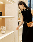 EP YAYING Stand-Collar Sleeveless Sequin Straight Dress EGLAA4105A