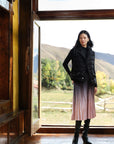 YAYING Gradient Pleated Midi Skirt