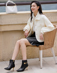 EP YAYING Pin Buckle Booties in Leather