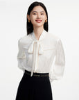 EP YAYING Lace-up Collar Shirt