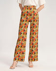 YAYING High-Waisted Print Flared Pants