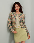 EP YAYING Houndstooth Pattern Tailored Blazer