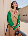 EP YAYING Two-tone Trench Coat