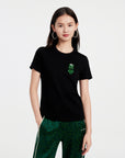 EP YAYING Fitted Round Neck Short-Sleeved T-Shirt