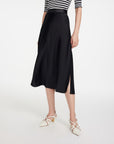 EP YAYING Black High Waist Midi Skirt