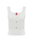 YAYING High Waist Straight Wide V-neck Vest