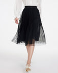 EP YAYING Black Mesh Skirt