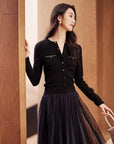 EP YAYING Mesh Pleated Dress with Fitted Tank