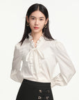 EP YAYING White Silk Blouse