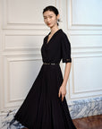 YAYING Waist Pleated Dress