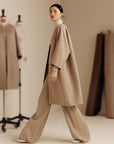 YAYING Crew-neck Ngari Cashmere Coat