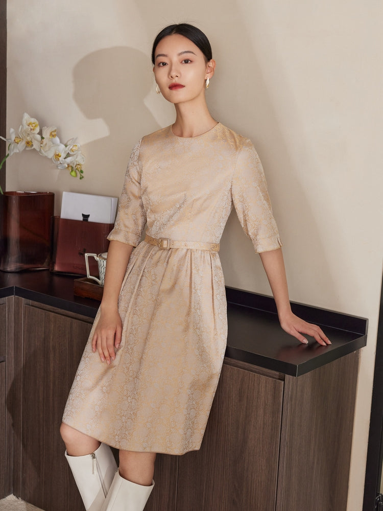 YAYING Mulberry Silk Dress / Size 8 / Golden