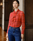 YAYING Red Silk Shirt