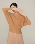 YAYING Puff Sleeve Textured Knited Top