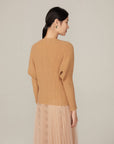 YAYING Puff Sleeve Textured Knited Top