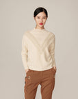 YAYING Turtleneck Sweater With Patterned Knit
