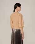 YAYING Puff Sleeve Knit Cardigan