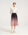 YAYING Gradient Pleated Midi Skirt