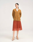 YAYING Spliced Printed Kint Cardigan