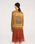 YAYING Spliced Printed Kint Cardigan