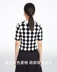 EP YAYING Rhombic Pattern Knit Sweater